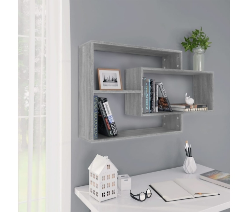 vidaXL Estante de pared madera ingeniería gris Sonoma 104x20x58,5 cm