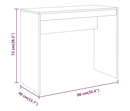 Escritorio de madera contrachapada roble ahumado 90x40x72 cm