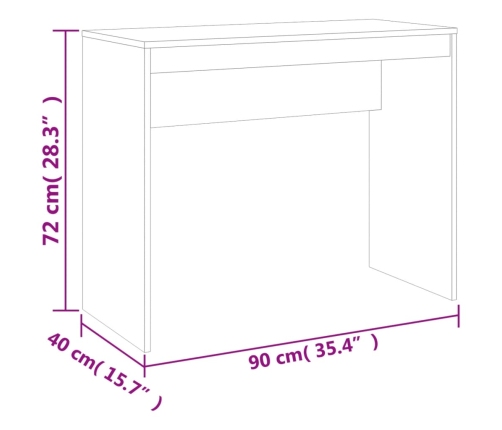 Escritorio de madera contrachapada marrón roble 90x40x72 cm