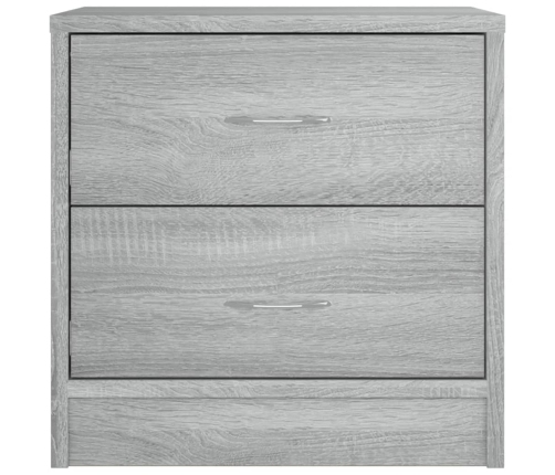 Mesitas de noche 2 uds madera ingeniería gris Sonoma 40x30x40cm