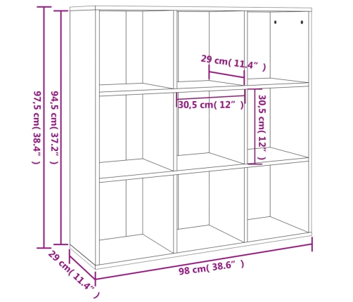 vidaXL Estantería roble ahumado 98x29x97,5 cm