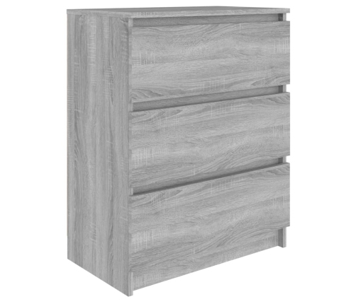 Aparador de madera contrachapada gris Sonoma 60x35x76 cm