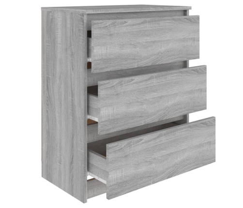 Aparador de madera contrachapada gris Sonoma 60x35x76 cm