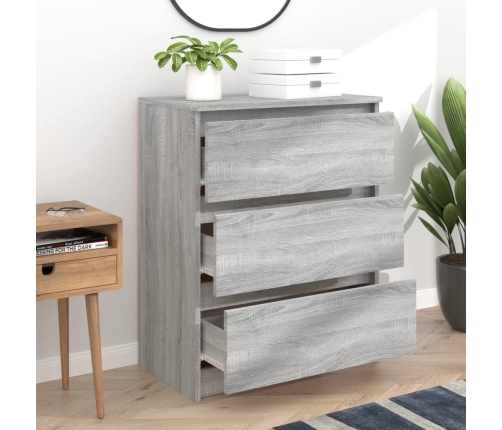 Aparador de madera contrachapada gris Sonoma 60x35x76 cm