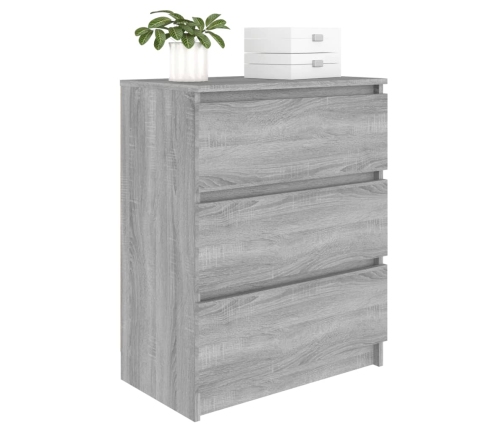 Aparador de madera contrachapada gris Sonoma 60x35x76 cm