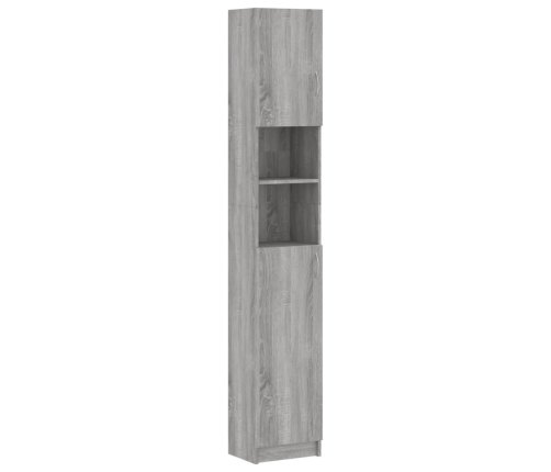 Armario de baño madera de ingeniería gris Sonoma 32x25,5x190 cm