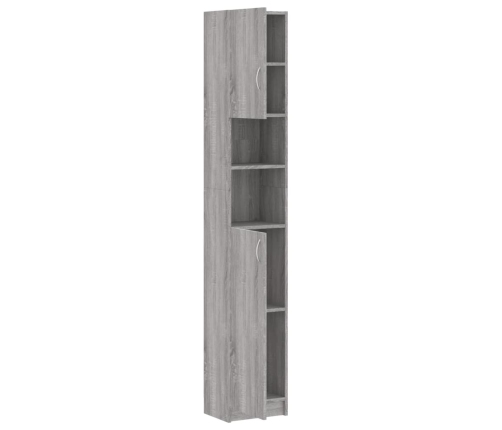 Armario de baño madera de ingeniería gris Sonoma 32x25,5x190 cm