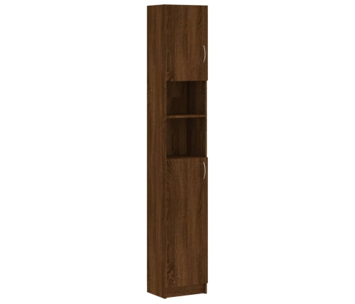 Armario de baño madera de ingeniería roble marrón 32x25,5x190cm