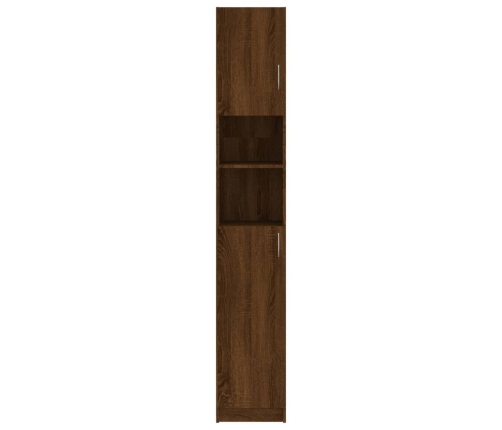 Armario de baño madera de ingeniería roble marrón 32x25,5x190cm