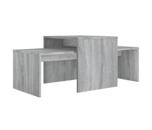 Set mesa de centro madera de ingeniería gris Sonoma 100x48x40c