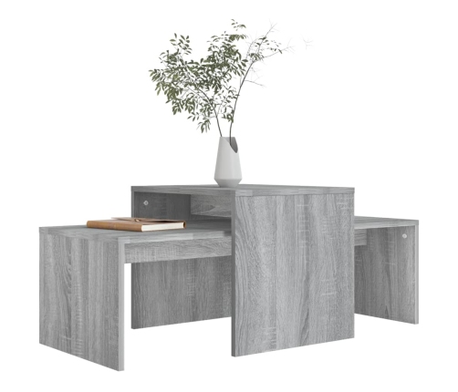 Set mesa de centro madera de ingeniería gris Sonoma 100x48x40c