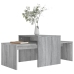 Set mesa de centro madera de ingeniería gris Sonoma 100x48x40c