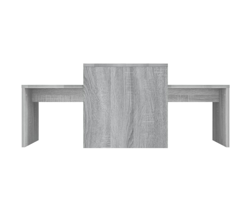 Set mesa de centro madera de ingeniería gris Sonoma 100x48x40c