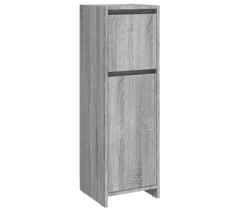 Armario de baño madera contrachapada gris Sonoma 30x30x95 cm