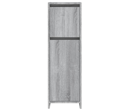 Armario de baño madera contrachapada gris Sonoma 30x30x95 cm