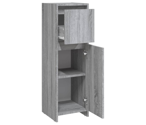 Armario de baño madera contrachapada gris Sonoma 30x30x95 cm