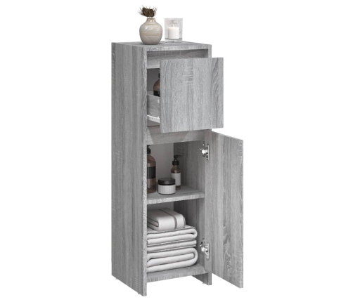 Armario de baño madera contrachapada gris Sonoma 30x30x95 cm