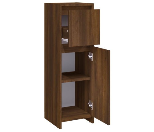 Armario de baño madera contrachapada roble marrón 30x30x95 cm