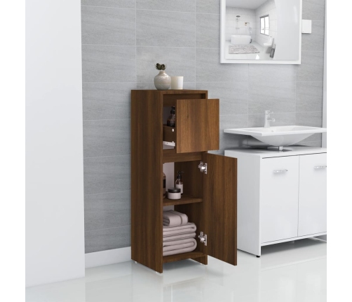 Armario de baño madera contrachapada roble marrón 30x30x95 cm