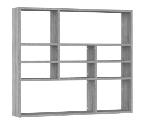 Estantería de pared madera ingeniería gris Sonoma 90x16x78 cm