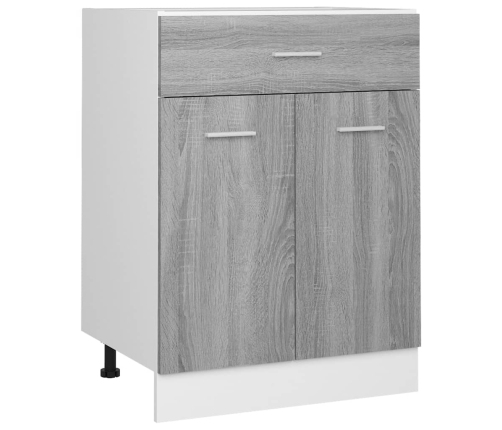 Armario inferior de cocina madera ingeniería gris 60x46x81,5 cm