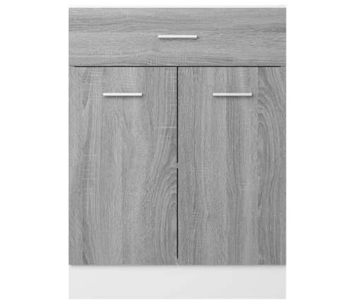 Armario inferior de cocina madera ingeniería gris 60x46x81,5 cm