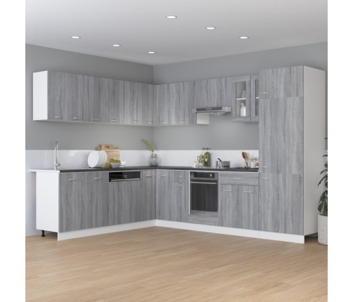 Armario inferior de cocina madera ingeniería gris 60x46x81,5 cm