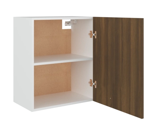 Mueble colgante madera ingeniería marrón roble 50x31x60 cm