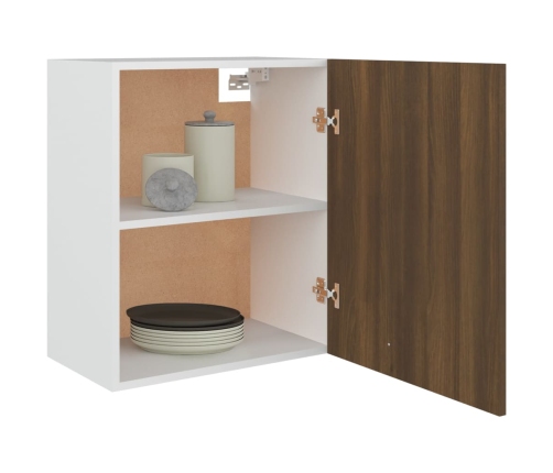 Mueble colgante madera ingeniería marrón roble 50x31x60 cm