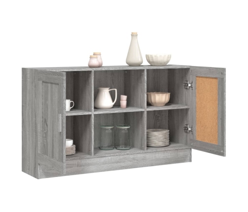 Aparador de madera contrachapada gris Sonoma 120x30,5x70 cm