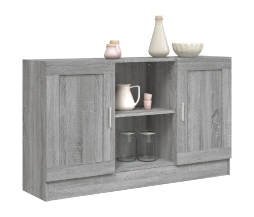 Aparador de madera contrachapada gris Sonoma 120x30,5x70 cm