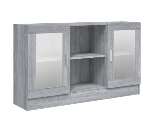 Vitrina madera contrachapada gris Sonoma 120x30,5x70 cm