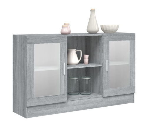 Vitrina madera contrachapada gris Sonoma 120x30,5x70 cm