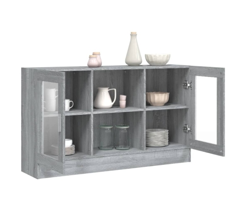 Vitrina madera contrachapada gris Sonoma 120x30,5x70 cm