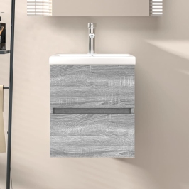 Mueble de lavabo madera de ingeniería gris Sonoma 41x38,5x45 cm