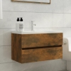 Mueble lavabo madera contrachapada roble ahumado 80x38,5x45cm