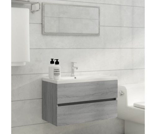 Mueble de lavabo madera de ingeniería gris Sonoma 80x38,5x45cm