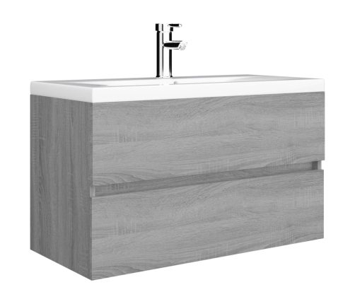 Mueble de lavabo madera de ingeniería gris Sonoma 80x38,5x45cm