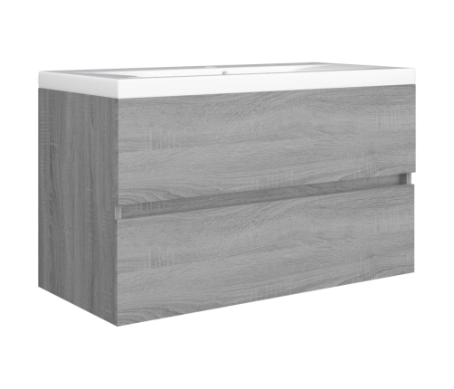 Mueble de lavabo madera de ingeniería gris Sonoma 80x38,5x45cm