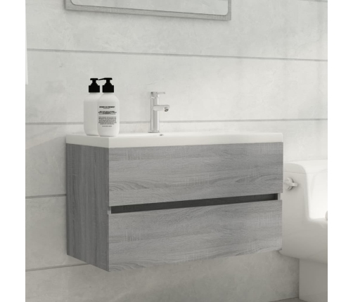 Mueble de lavabo madera de ingeniería gris Sonoma 80x38,5x45cm