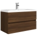 Mueble de lavabo madera de ingeniería roble marrón 80x38,5x45cm