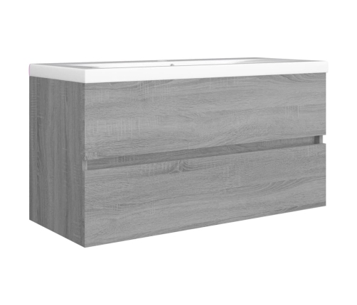 Mueble de lavabo madera de ingeniería gris Sonoma 90x38,5x45cm