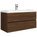 Mueble de lavabo madera de ingeniería roble marrón 90x38,5x45cm