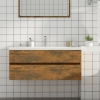 Mueble lavabo madera contrachapada roble ahumado 100x38,5x45 cm