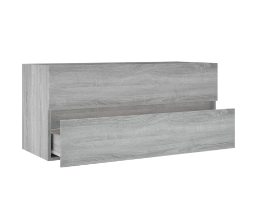 Mueble de lavabo madera de ingeniería gris Sonoma 100x38,5x45cm