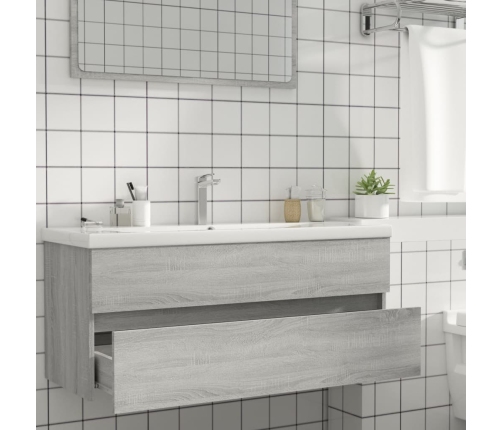 Mueble de lavabo madera de ingeniería gris Sonoma 100x38,5x45cm