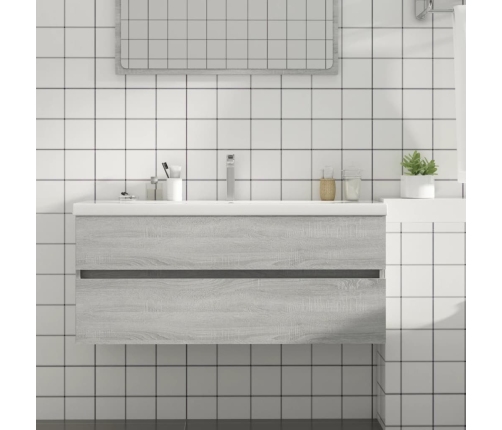 Mueble de lavabo madera de ingeniería gris Sonoma 100x38,5x45cm