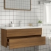 Mueble de lavabo madera ingeniería roble marrón 100x38,5x45 cm