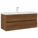 Mueble de lavabo madera ingeniería roble marrón 100x38,5x45 cm