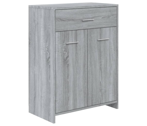 Armario de baño madera contrachapada gris Sonoma 60x33x80 cm